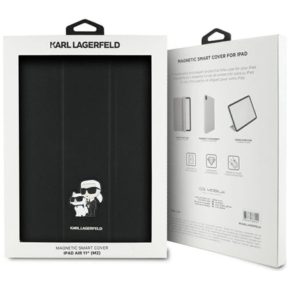 Karl Lagerfeld Saffiano Magnetic Karl &amp; Choupette iPad Air 11" 2024 Book Cover Case - Black_7
