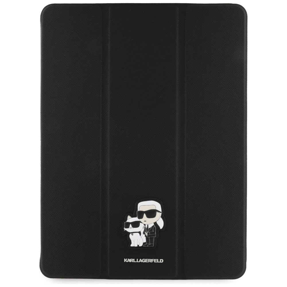 Karl Lagerfeld Saffiano Magnetic Karl &amp; Choupette iPad Pro 13" 2024 Book Cover Case - Black_1
