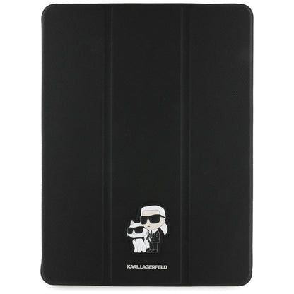 Karl Lagerfeld Saffiano Magnetic Karl &amp; Choupette iPad Pro 13" 2024 Book Cover Case - Black_1