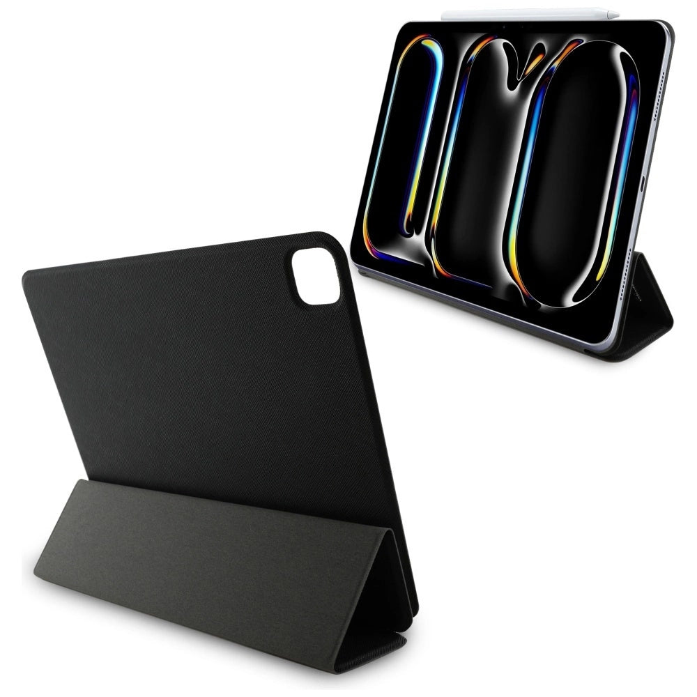 Karl Lagerfeld Saffiano Magnetic Karl &amp; Choupette iPad Pro 13" 2024 Book Cover Case - Black_5