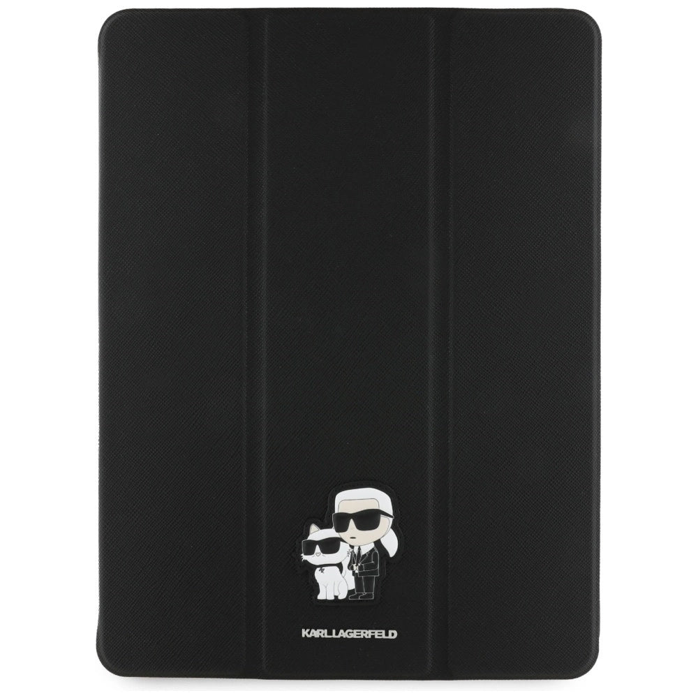 Karl Lagerfeld Saffiano Magnetic Karl &amp; Choupette iPad Air 13" 2024 Book Cover Case - Black_1