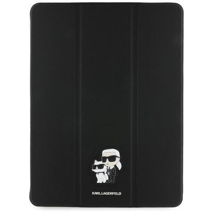 Karl Lagerfeld Saffiano Magnetic Karl &amp; Choupette iPad Air 13" 2024 Book Cover Case - Black_1