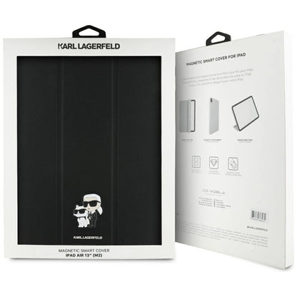 Karl Lagerfeld Saffiano Magnetic Karl &amp; Choupette iPad Air 13" 2024 Book Cover Case - Black_7
