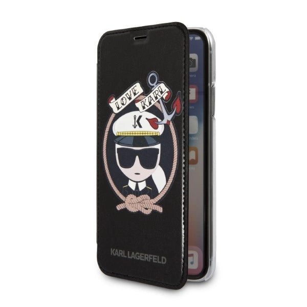 Karl Lagerfeld Signature Glitter iPhone X/Xs Case - Black_1