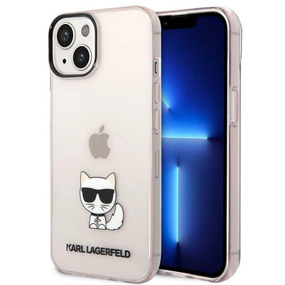Karl Lagerfeld Transparent Choupette Body Case for iPhone 14 Plus / 15 Plus 6.7" - Pink_0