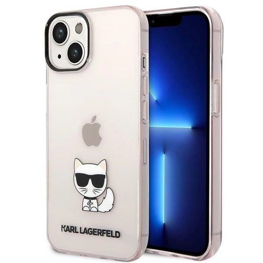 Karl Lagerfeld Transparent Choupette Body Case for iPhone 14 Plus / 15 Plus 6.7" - Pink_0