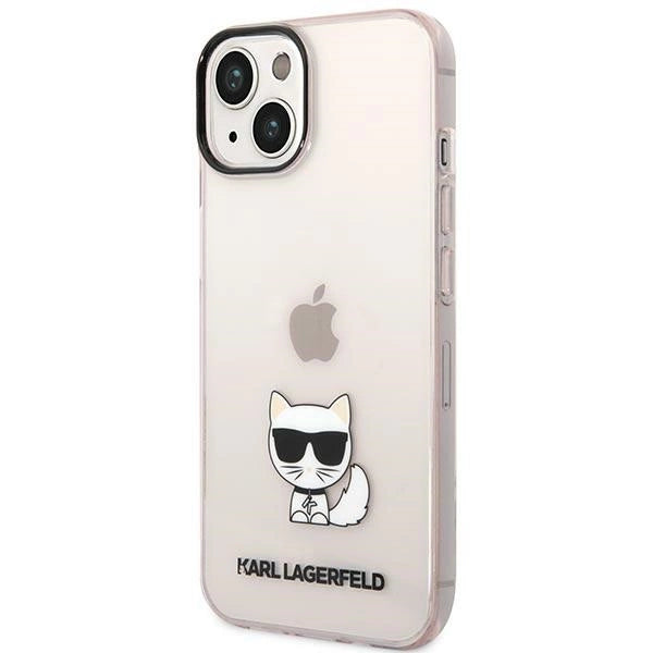 Karl Lagerfeld Transparent Choupette Body Case for iPhone 14 Plus / 15 Plus 6.7" - Pink_1