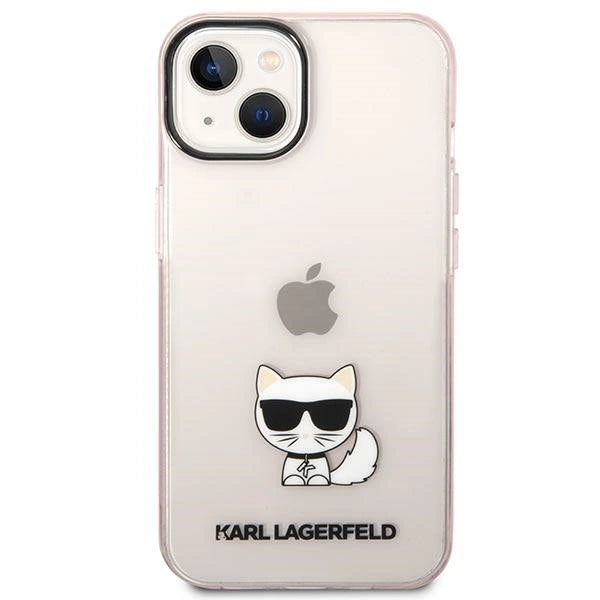 Karl Lagerfeld Transparent Choupette Body Case for iPhone 14 Plus / 15 Plus 6.7" - Pink_2