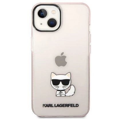 Karl Lagerfeld Transparent Choupette Body Case for iPhone 14 Plus / 15 Plus 6.7" - Pink_2