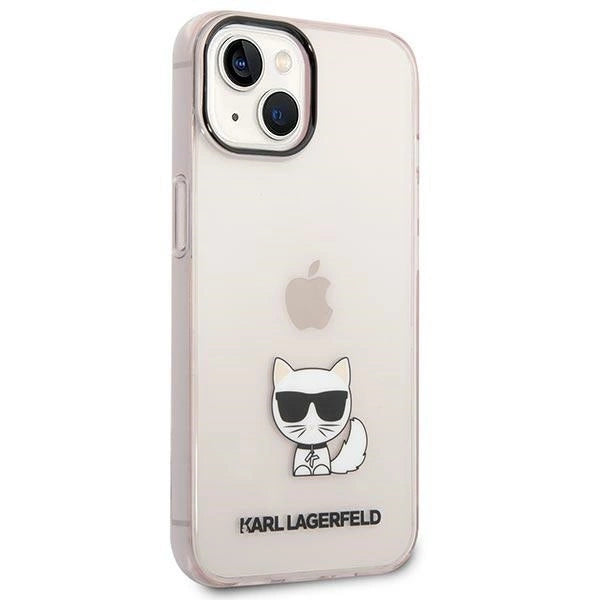 Karl Lagerfeld Transparent Choupette Body Case for iPhone 14 Plus / 15 Plus 6.7" - Pink_3