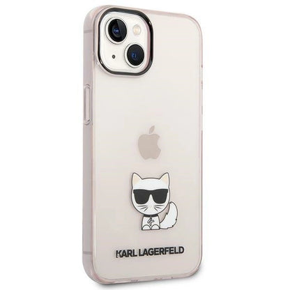 Karl Lagerfeld Transparent Choupette Body Case for iPhone 14 Plus / 15 Plus 6.7" - Pink_3