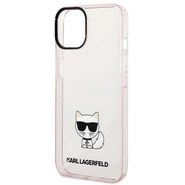 Karl Lagerfeld Transparent Choupette Body Case for iPhone 14 Plus / 15 Plus 6.7" - Pink_5