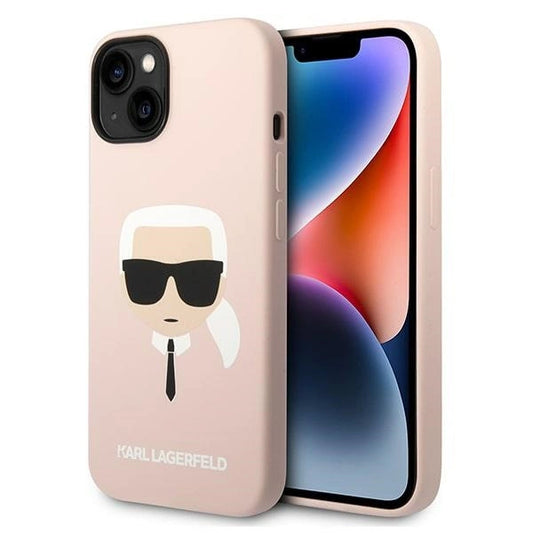 Karl Lagerfeld Silicone Karl`s Head Case for iPhone 14 / 15 / 13 6.1&quot; - pink_0
