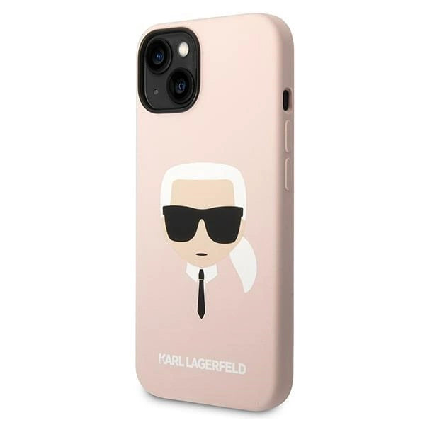 Karl Lagerfeld Silicone Karl`s Head Case for iPhone 14 / 15 / 13 6.1&quot; - pink_1
