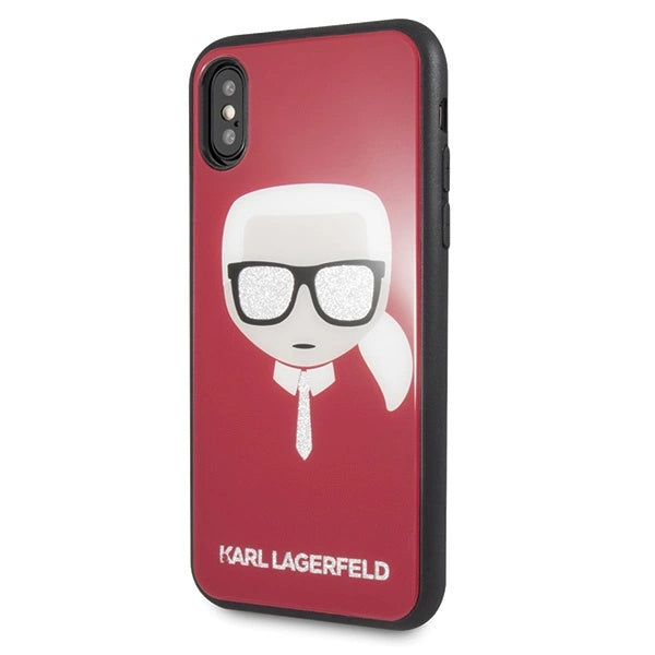 Karl Lagerfeld Iconic Glitter Karl`s Head iPhone X / Xs Case - Red_1