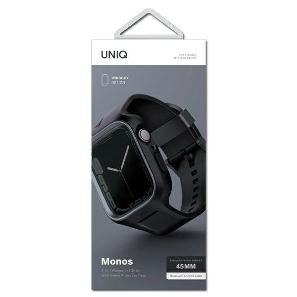 Uniq Monos 2 in 1 Strap + Case for Apple Watch 45/44mm - Black_3