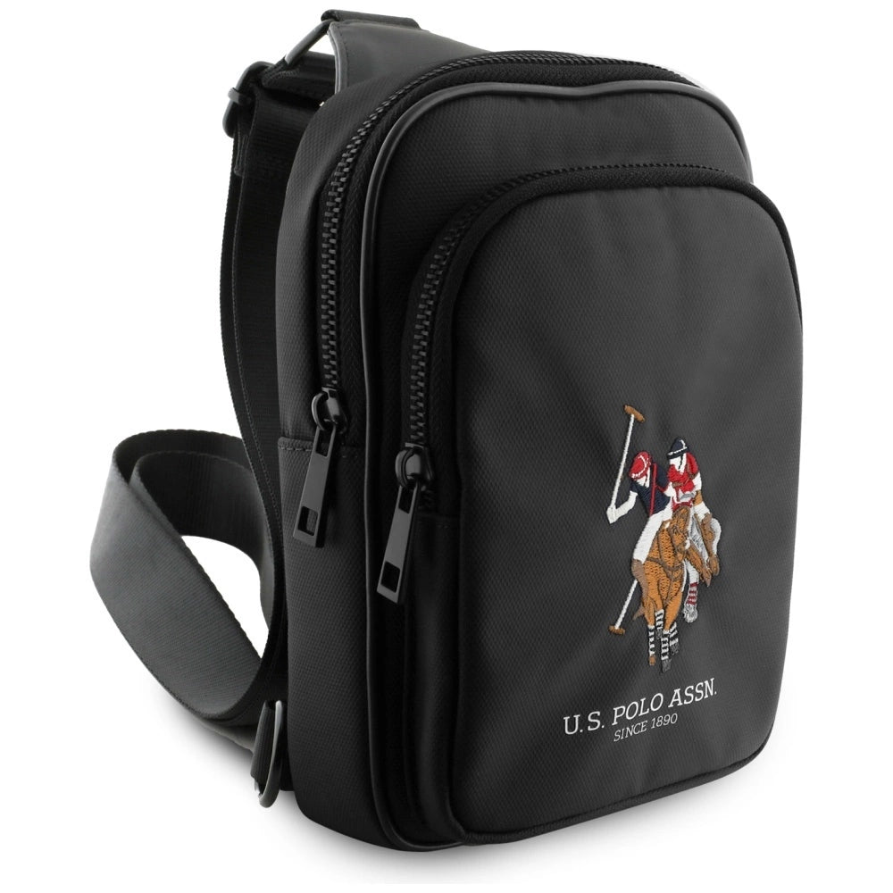 US Polo Petit Pique Crossbody Phone Bag Black_1