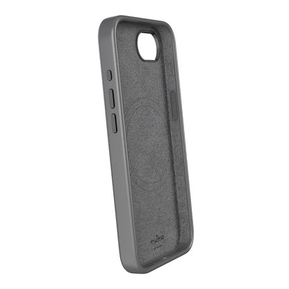 Puro Liquid Silicon Cover "ICON MAG PRO" with Magsafe, metal buttons and camera ring for iPhone 16E, black_1