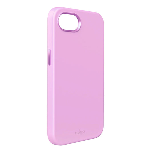 Puro Liquid Silicon Cover "ICON MAG PRO" with Magsafe, metal buttons and camera ring for iPhone 16E, pink_0