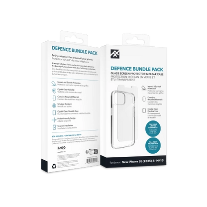 ZAGG IF Defense Bundle Case for iPhone 16e (2025) / 15 / 14 / 13 - Transparent_1