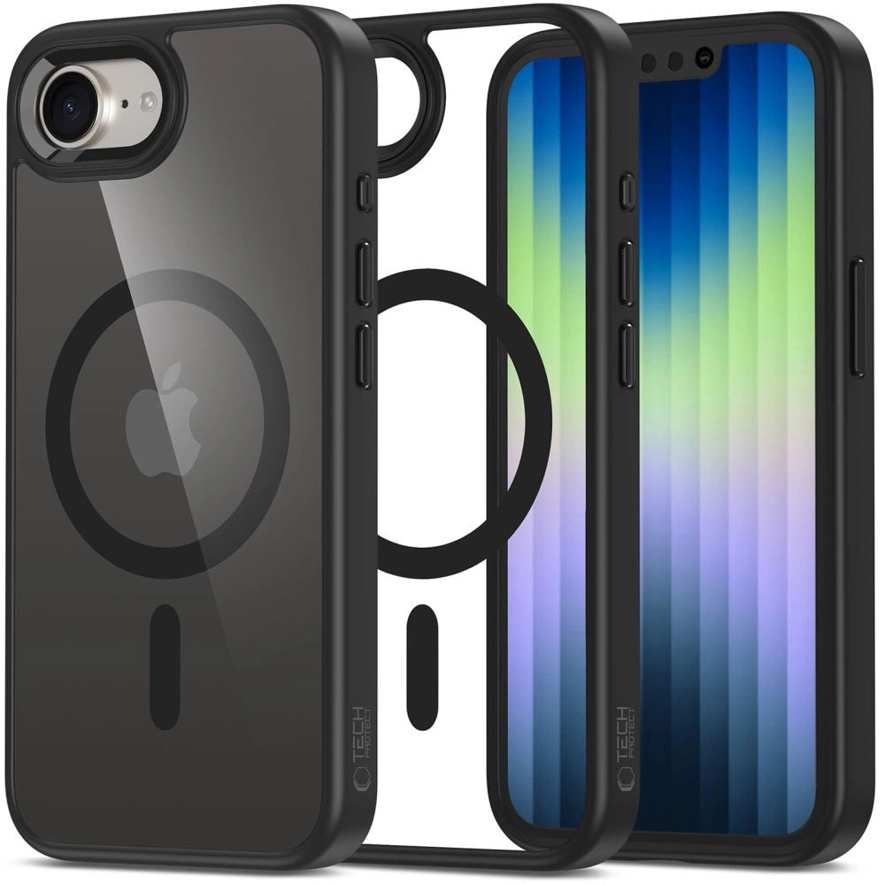 Tech-Protect MagMat MagSafe iPhone 16e Case - Black-Transparent_0