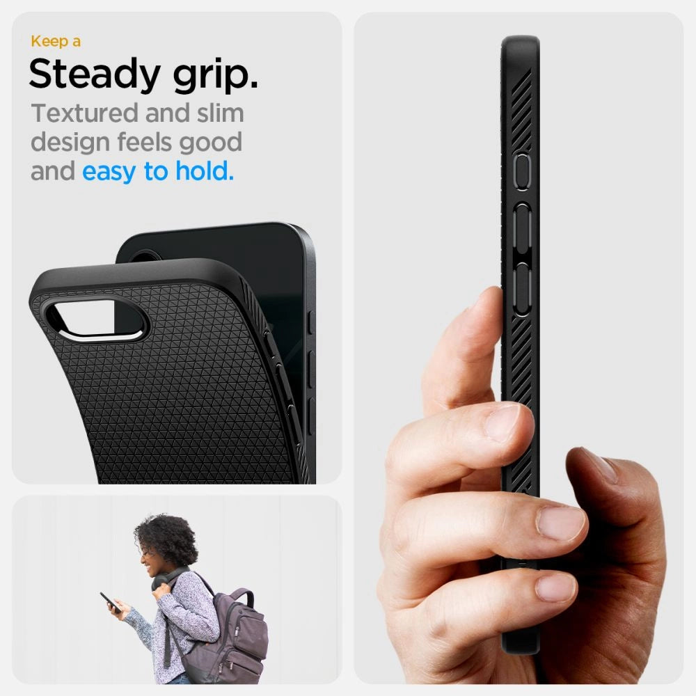 Spigen Liquid Air iPhone 16e Case - Matte Black_18
