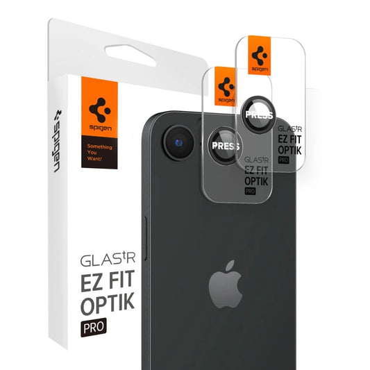 Spigen Optik Pro GLAS.TR &quot;Ez Fit&quot; Camera Cover 2-pack for iPhone 16e - Black_0