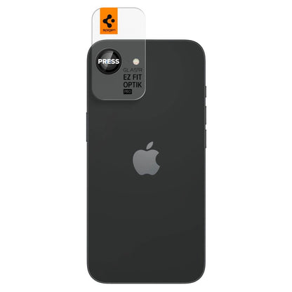 Spigen Optik Pro GLAS.TR &quot;Ez Fit&quot; Camera Cover 2-pack for iPhone 16e - Black_1