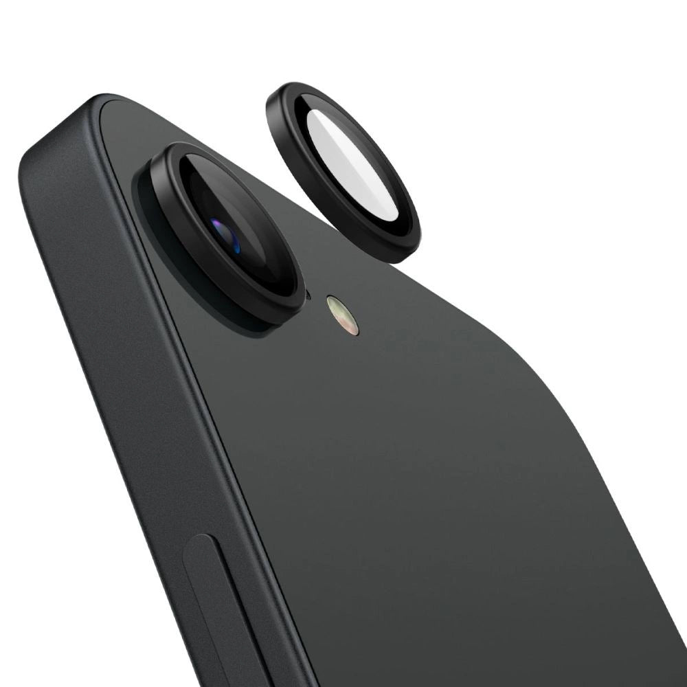 Spigen Optik Pro GLAS.TR &quot;Ez Fit&quot; Camera Cover 2-pack for iPhone 16e - Black_2