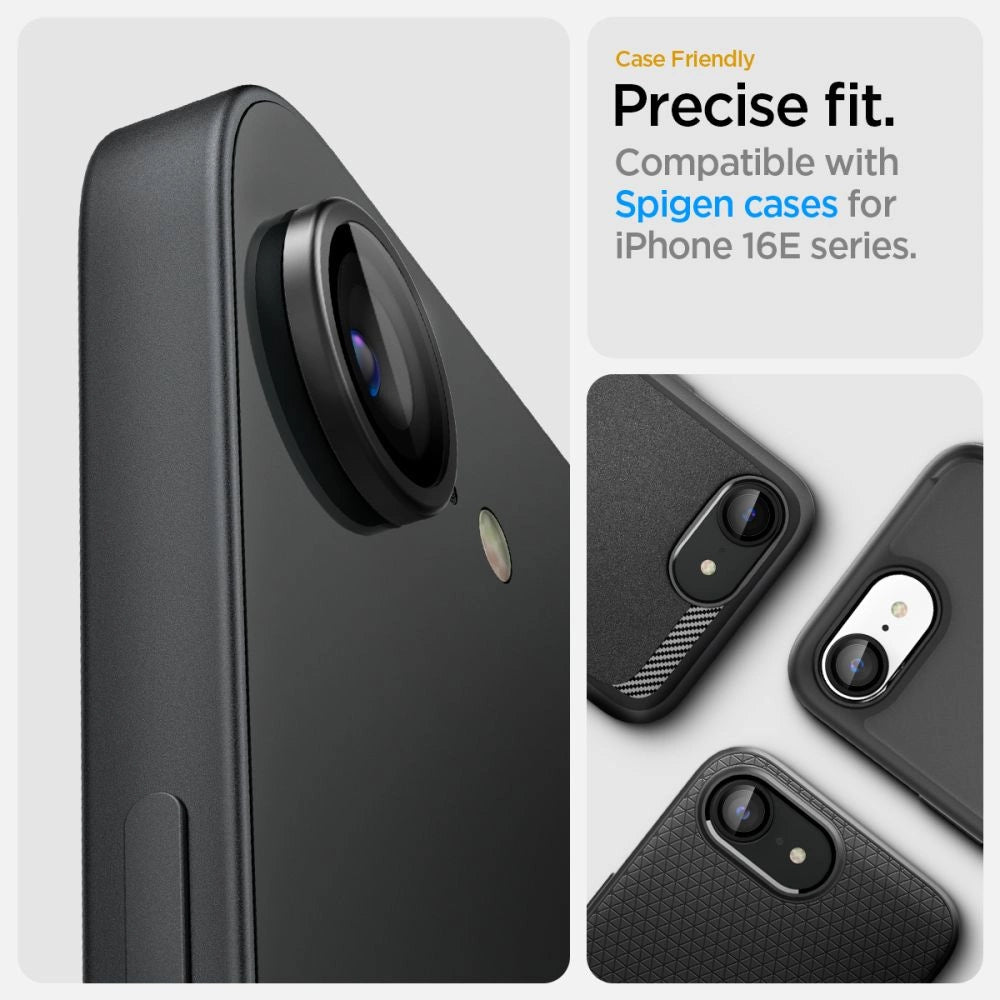 Spigen Optik Pro GLAS.TR &quot;Ez Fit&quot; Camera Cover 2-pack for iPhone 16e - Black_8