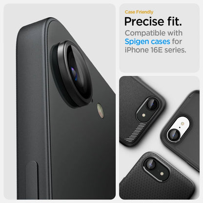 Spigen Optik Pro GLAS.TR &quot;Ez Fit&quot; Camera Cover 2-pack for iPhone 16e - Black_8