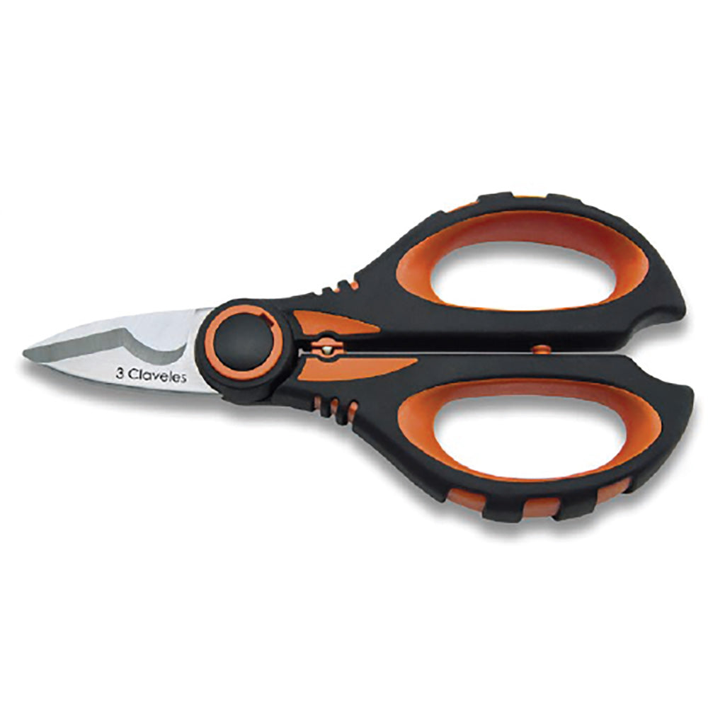 Tesoura eletricista multifunÃ§Ãµes em inox de 16 cm com capa_0