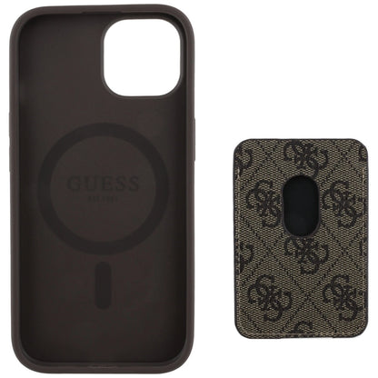 Guess 4G Stripes case with Magsafe wallet for iPhone 15 brown_4