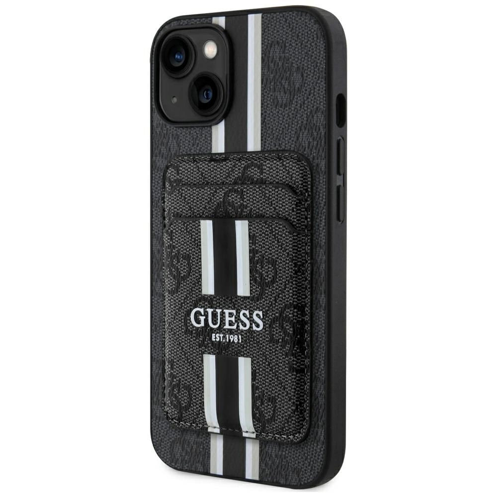 Guess 4G Stripes case with Magsafe wallet for iPhone 15 black_0