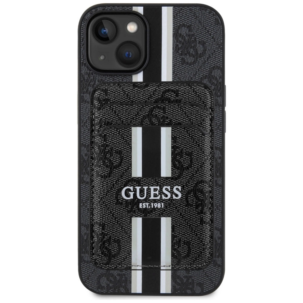Guess 4G Stripes case with Magsafe wallet for iPhone 15 black_1