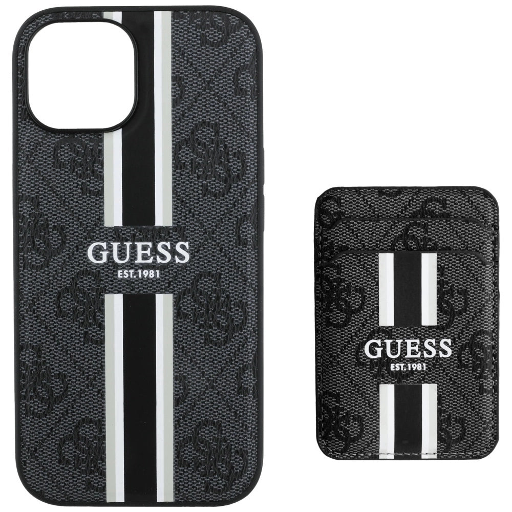 Guess 4G Stripes case with Magsafe wallet for iPhone 15 black_3