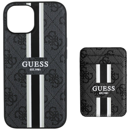 Guess 4G Stripes case with Magsafe wallet for iPhone 15 black_3