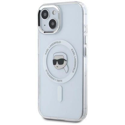 Karl Lagerfeld IML Metal Karl Head MagSafe Case for iPhone 15 White_1