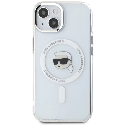 Karl Lagerfeld IML Metal Karl Head MagSafe Case for iPhone 15 White_2