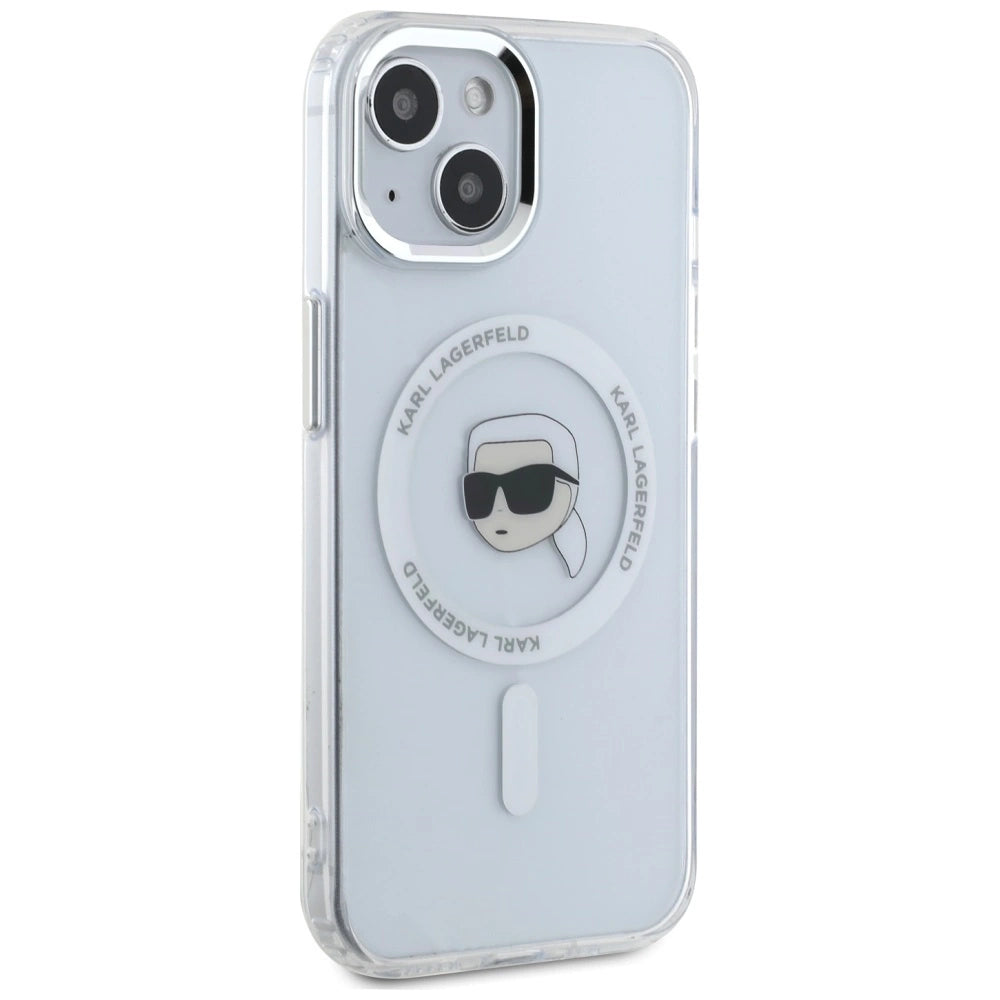 Karl Lagerfeld IML Metal Karl Head MagSafe Case for iPhone 15 White_3