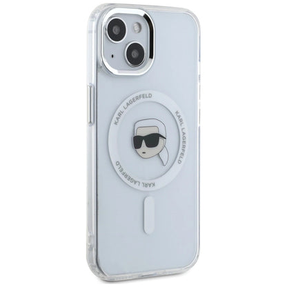 Karl Lagerfeld IML Metal Karl Head MagSafe Case for iPhone 15 White_3
