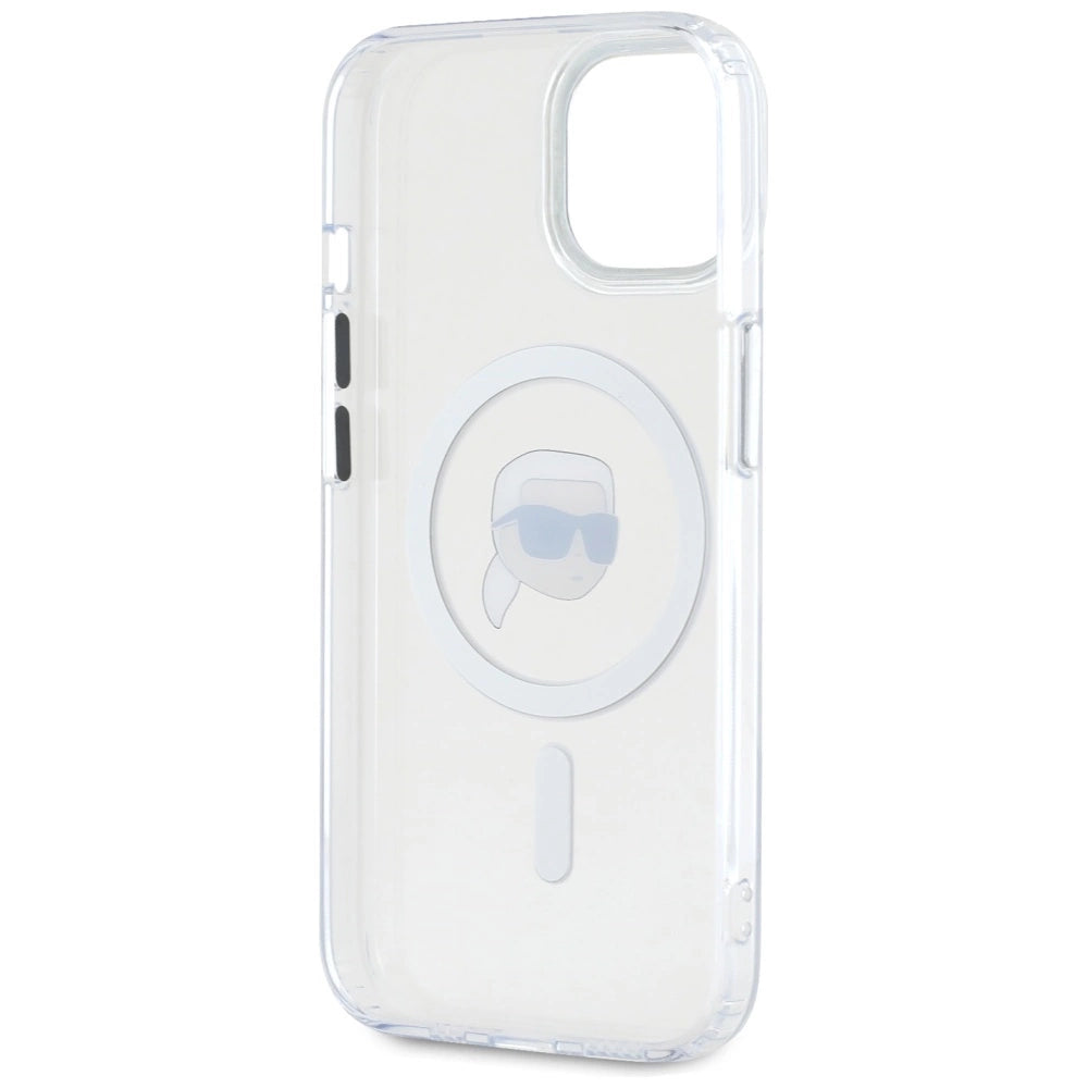 Karl Lagerfeld IML Metal Karl Head MagSafe Case for iPhone 15 White_6