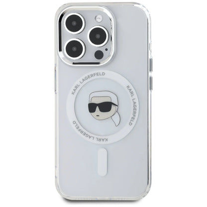 Karl Lagerfeld IML Metal Karl Head MagSafe Case for iPhone 15 Pro Max White_2