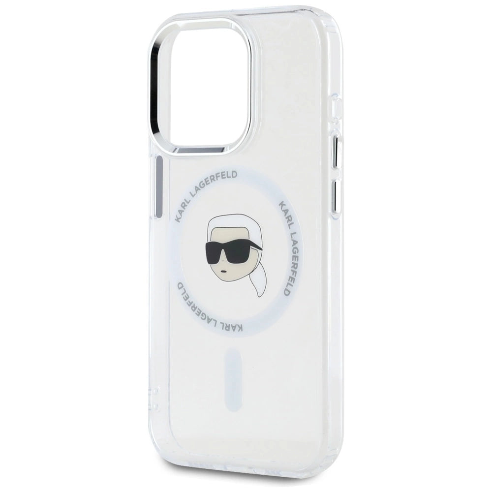 Karl Lagerfeld IML Metal Karl Head MagSafe Case for iPhone 15 Pro Max White_5