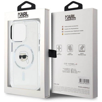 Karl Lagerfeld IML Metal Karl Head MagSafe Case for iPhone 15 Pro Max White_7