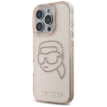 Karl Lagerfeld IML Rhinestones Karl Head Case for iPhone 16 Pro Pink_1