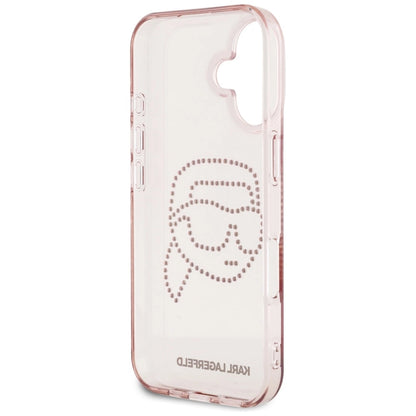 Karl Lagerfeld IML Rhinestones Karl Head iPhone 16 Case Pink_6