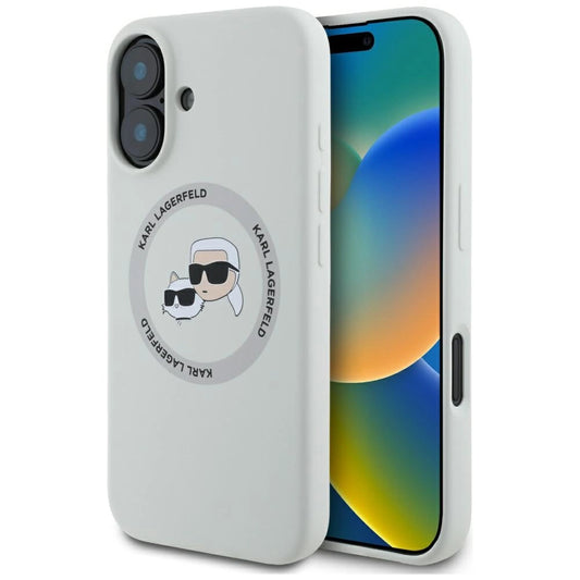 Karl Lagerfeld Silicone Double Heads And Circle MagSafe case for iPhone 16 beige_0