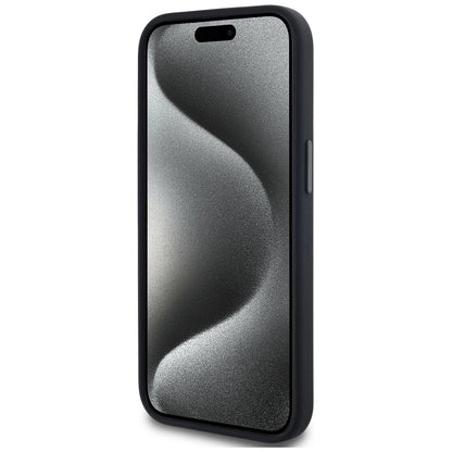 Karl Lagerfeld Silicone Shadow Metal Initial MagSafe Case for iPhone 15 Black_4