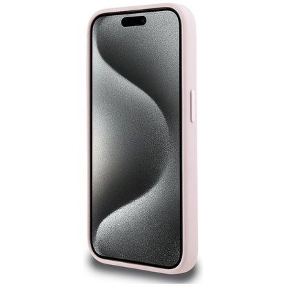 Karl Lagerfeld Silicone Shadow Metal Initial MagSafe Case for iPhone 15 Pro Max Pink_4